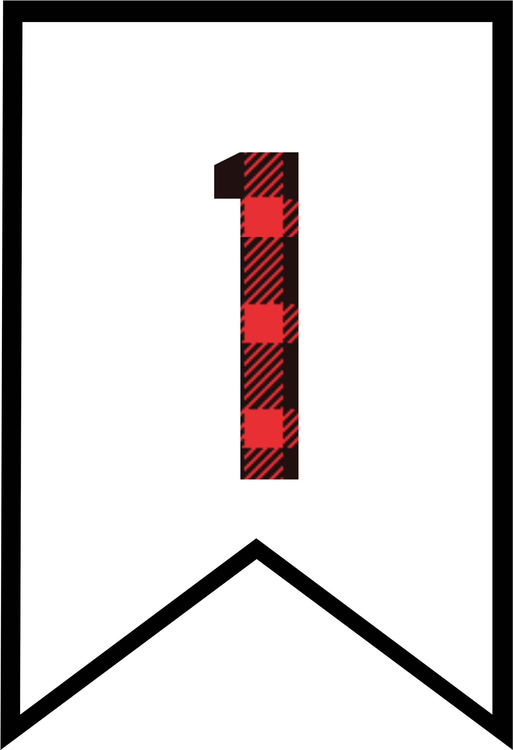 E Buffalo Plaid Banner Letter - Buffalo Plaid Number One Clipart (2083x2986)