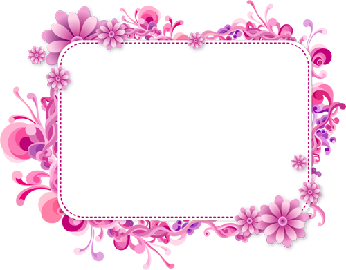 กรอบภาพลายดอกไม้ สวยๆ - Vector Frame (500x391)