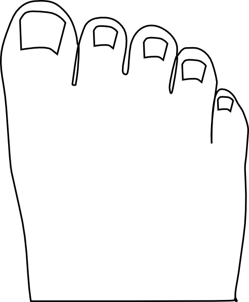 Toes Clip Art At Clker Clipartall - Line Art (492x596)