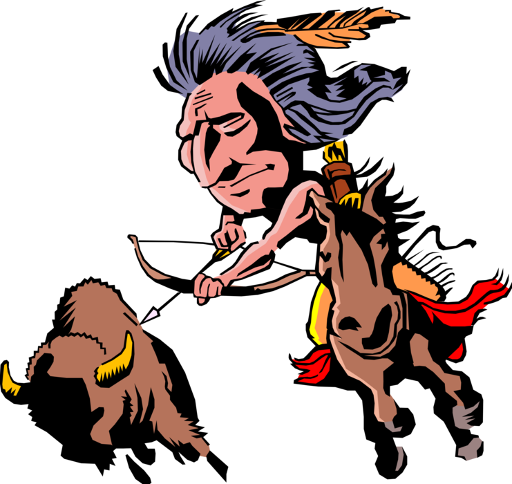 Vector Illustration Of American Native Indigenous Indian - Clip Art (741x700)