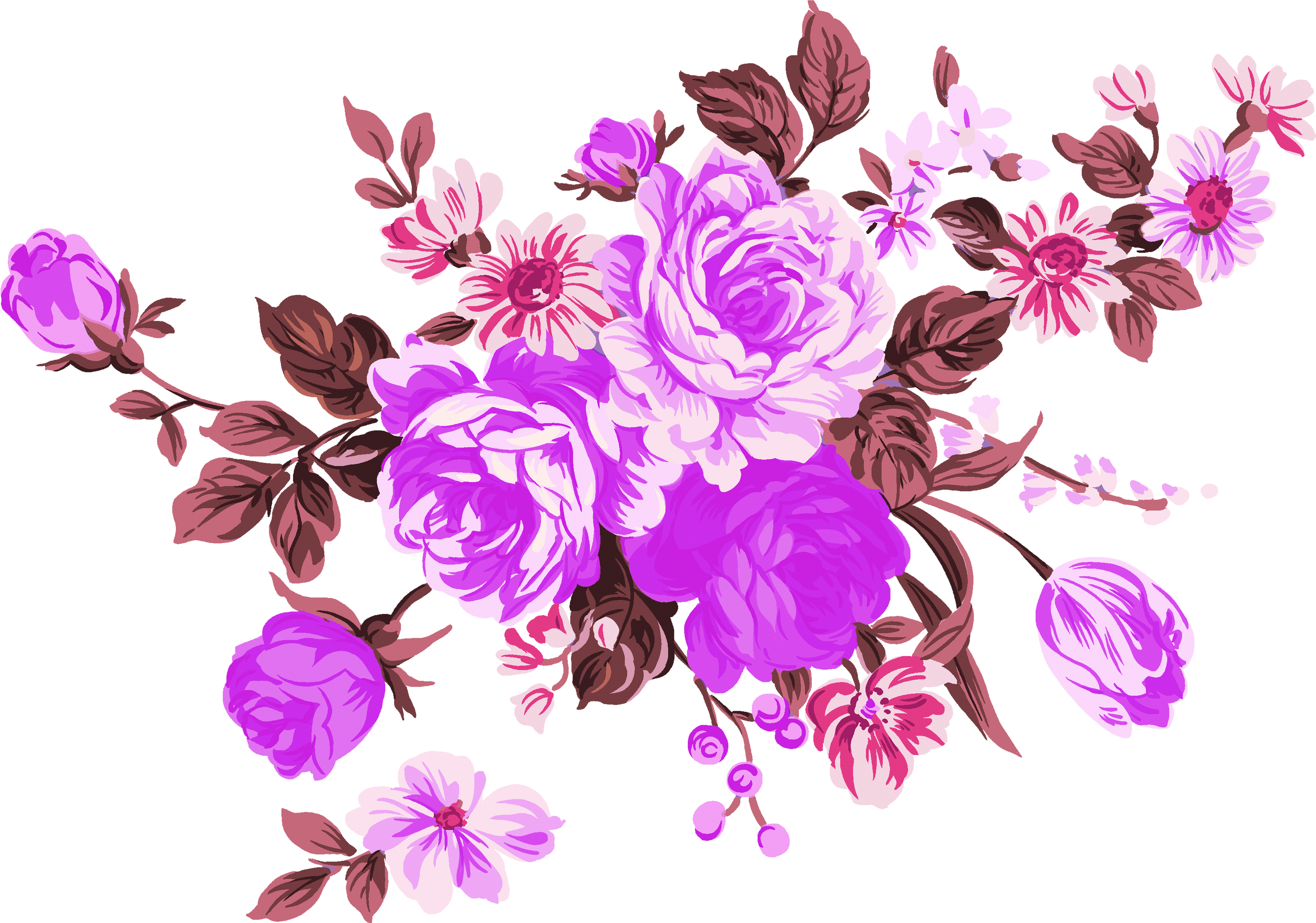 Garden Roses Flower Clip Art - Garden Roses Flower Clip Art (4855x3748)