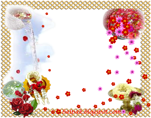 กรอบรูปลายทอง สวยๆ แต่งกรอบด้วย ขันเงิน ดอกไม้ สีสด - Picture Frame (500x388)