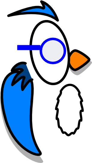 Blue Owl With Glasses Svg Clip Arts 306 X 592 Px - Clip Art (318x597)