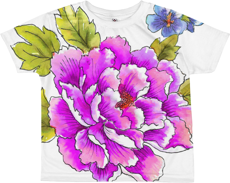 Flower Luv Kids T-shirts - Peony (1000x1000)
