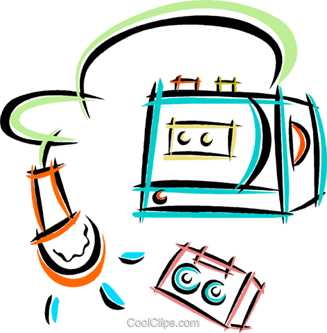 Tape Recorders Royalty Free Vector Clip Art Illustration - Tape Recorders Royalty Free Vector Clip Art Illustration (472x480)