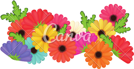 Colorful Flowers Ornament Vector - Illustration (800x800)