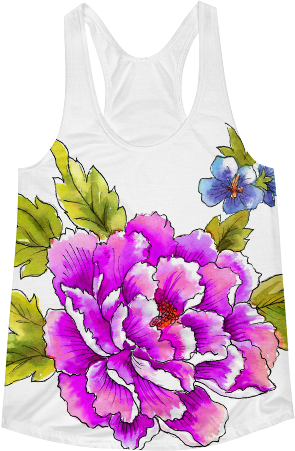 Peony & Pansy Bloom Women's Racerback Tank - T-shirt (1000x1000)