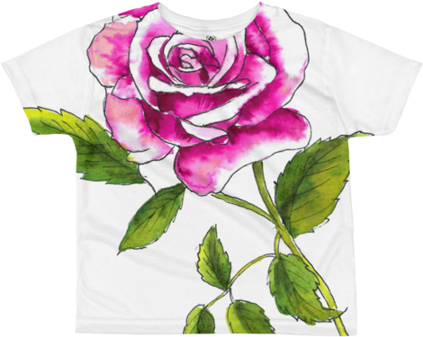 Pink Rose Kids Sublimation T-shirt - Rose (500x500)