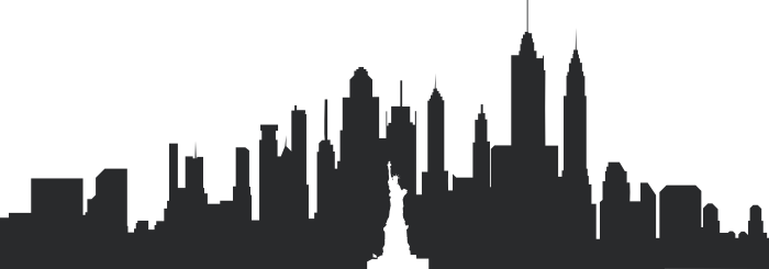 Cityscape Svg - New York Skyline Outline (700x245)