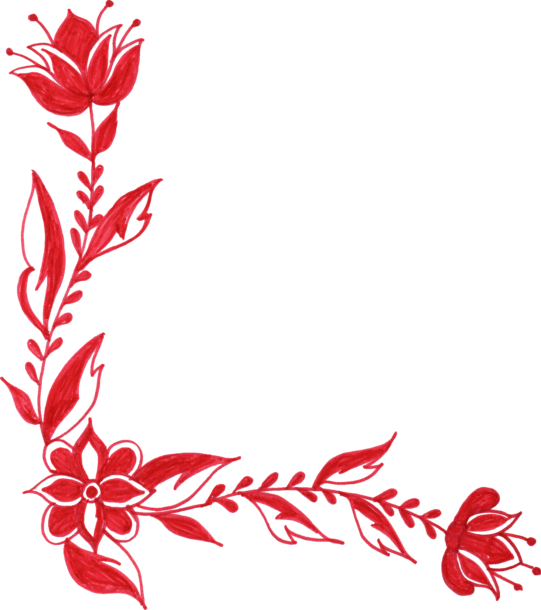 Flower Ornaments Png - Red (1781x2008)