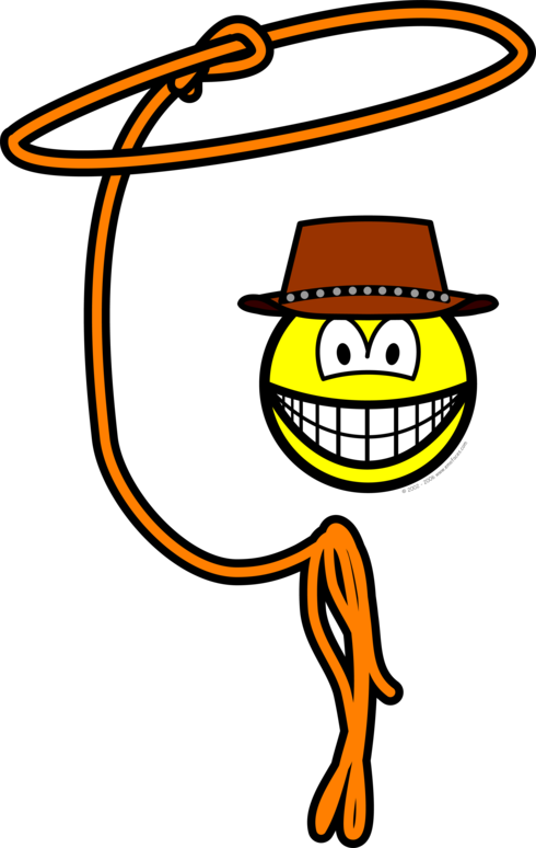 Cowboy Lasso Smile - Emoticon Gif (490x774)