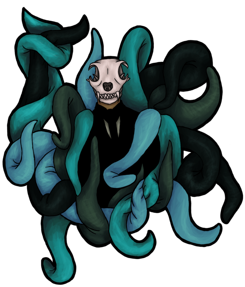 Cat Bones Tentacles By Kasonsama - Illustration (845x945)