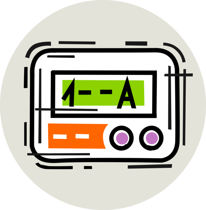 Vector Illustration Of Beeper Or Pager Wireless Telecommunications - Circle (687x700)