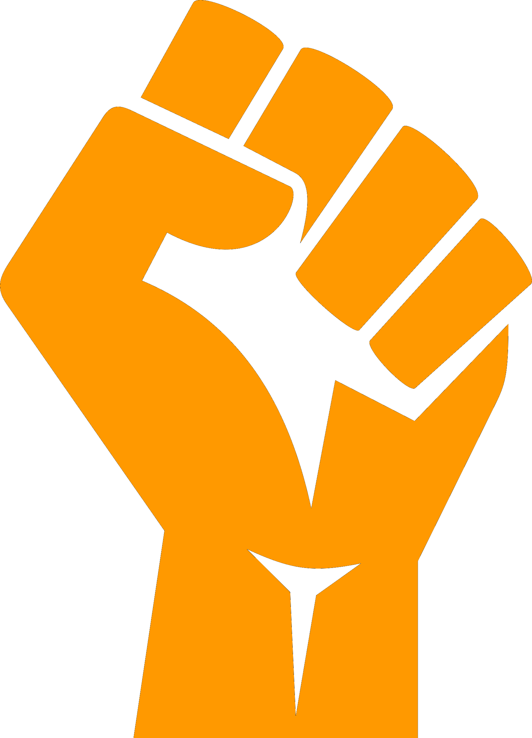 File - Raised-fist - Gold Black Power Fist (1732x2400)