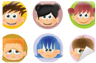 Fototapeta Cartoon Zabawna Dzieci Z Emocjami • Pixers® - Dibujos Emociones Cara (400x400)