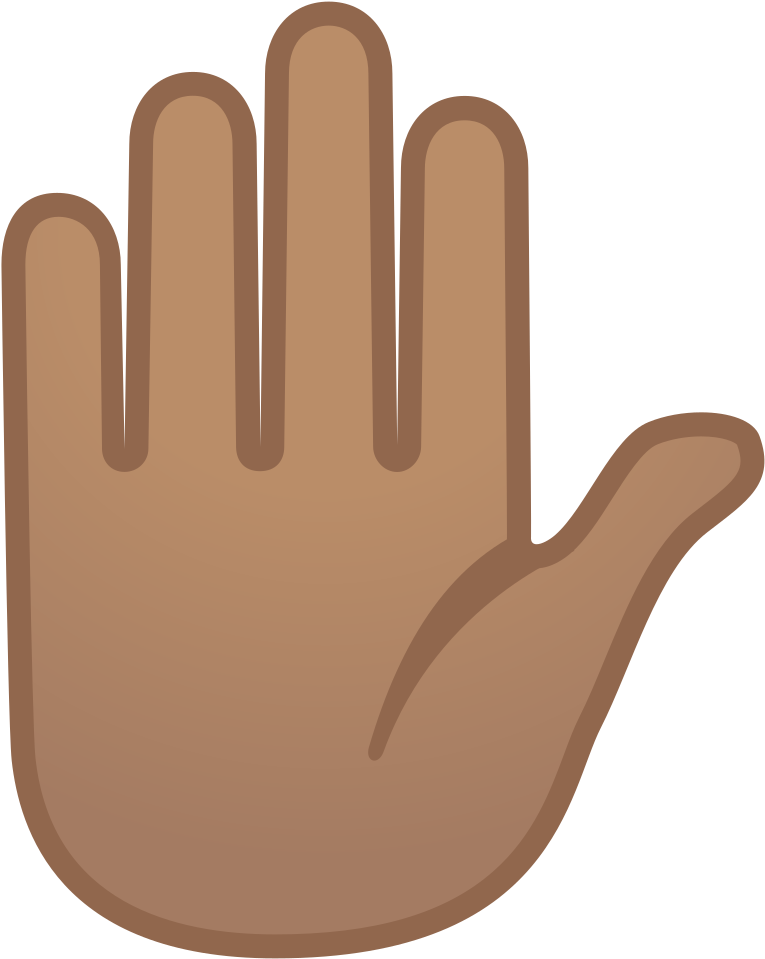 Raised Hand Medium Skin Tone Icon - Raised Hand Emoji Png (1024x1024)