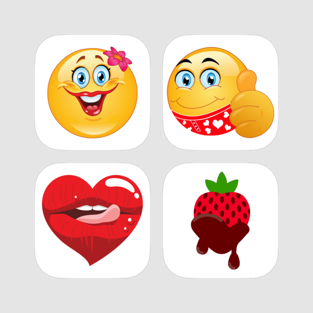 Valentine's Day Emoji Stickers 6 Pack - Adult Valentine Emoji (630x630)