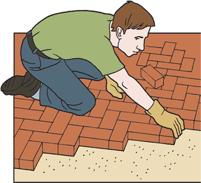 Laying Paving - Paving Blocks Clipart (500x355)