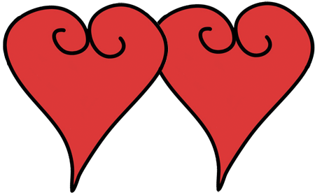 Clipart Red Hearts Spiral, Echo's Free Heart Clipart - Pair Of Heart (450x279)