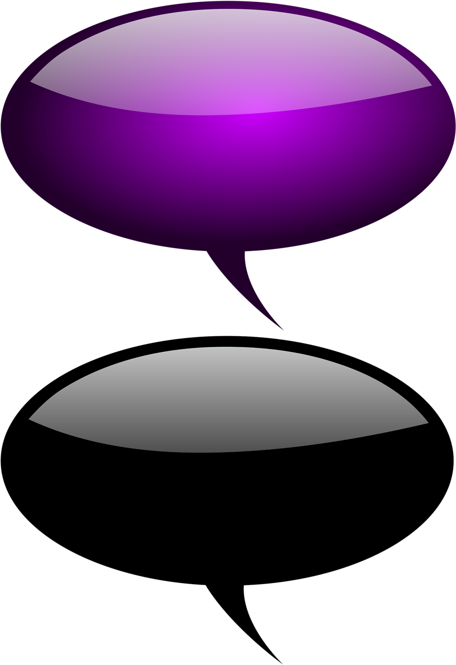 Collection Of Glossy Speech Bubbles - Glossy Speech Bubbles (958x1381)