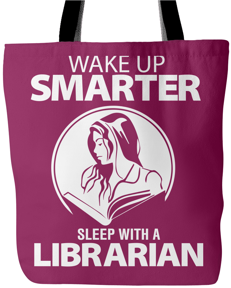Wake Up Smarter Sleep With A Librarian Tote Bag - Smart Girl Book Wall Art Sticker Decal Brown, Size (1024x1024)