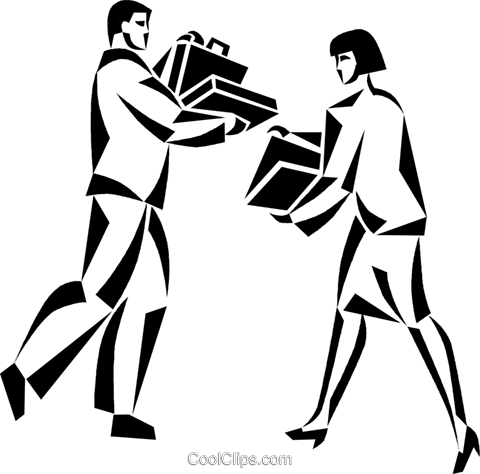Woman Putting Files In A Briefcase Royalty Free Vector - Illustration (480x474)