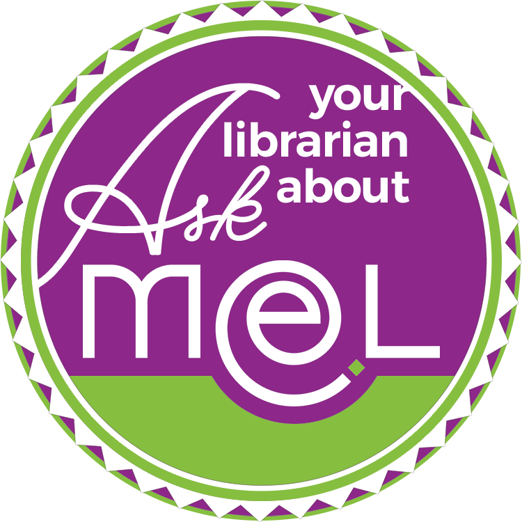 Ask Your Libarian About Mel - Michigan E Library Logo (750x750)