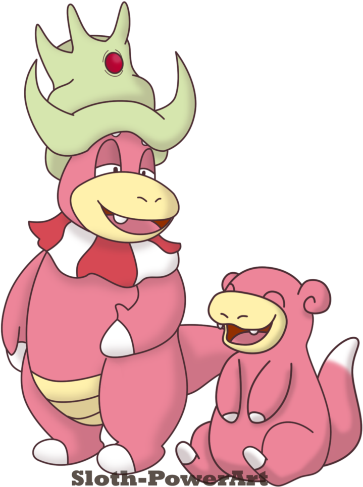 Slowking And Slowpoke By Sloth-power - Slowpoke Power (772x1035)