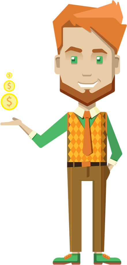 Cartoon Businessman Holding Money - Businessperson (450x920)