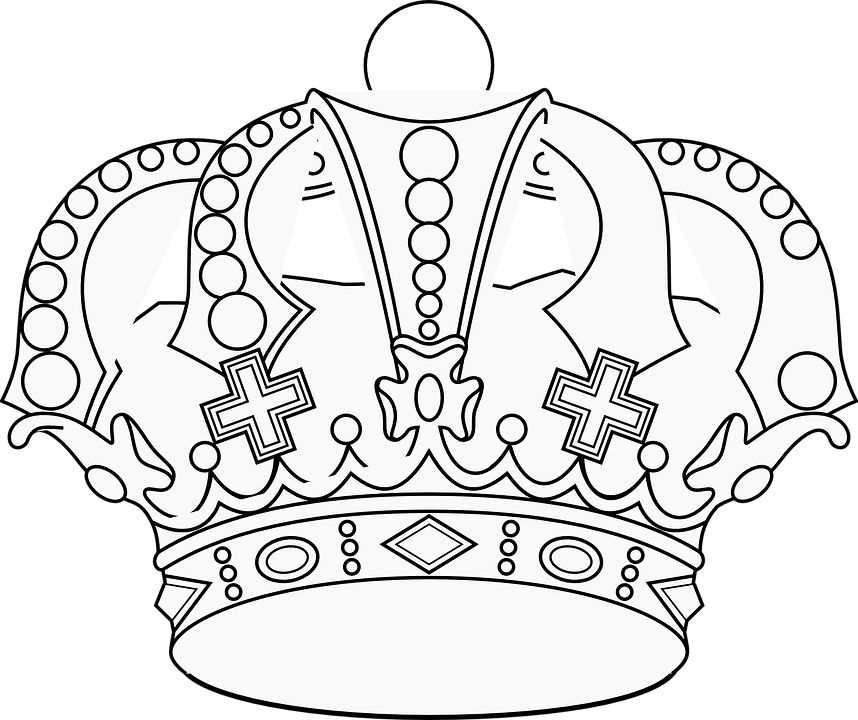 Drawn Crown Gambar - Crown Outline (858x720)