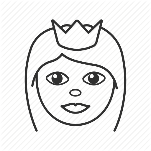 Crown Emoji Icons - Girl Emoji Black And White (512x512)