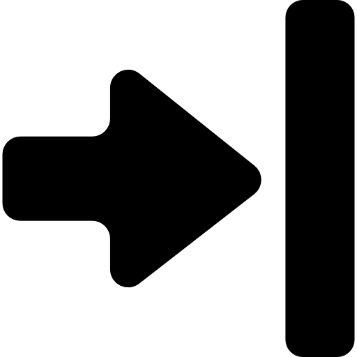 Right Arrow Symbol Pointing A Vertical Line Free Icon - Arrow (512x512)