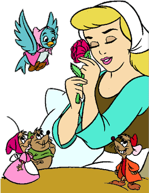 Bambi Clipart Cinderella Bird - Cinderella With The Mice (307x391)