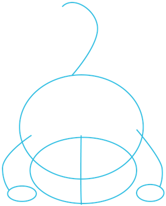 Start With A Large Oval For The Body, Then Draw A Smaller - Circle (500x500)