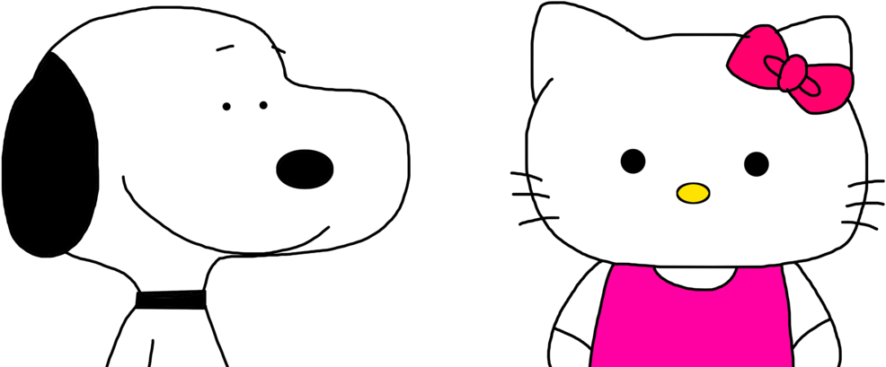 Snoopy With Hello Kitty By Marcospower1996 - Snoopy And Hello Kitty (1057x755)
