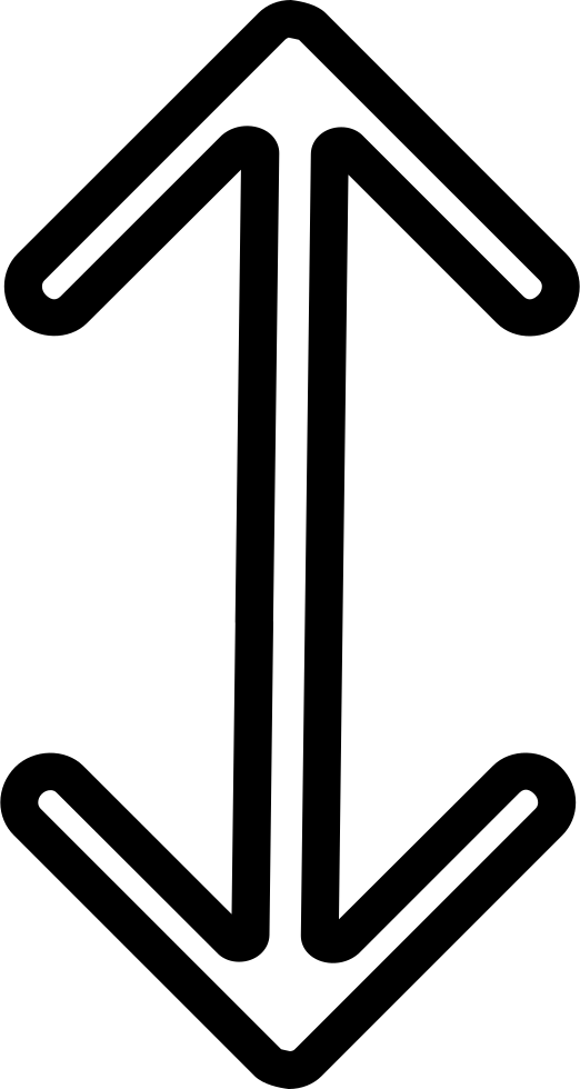 Arrow Double Outlined Vertical Up And Down Sign Comments - Seta Dupla Em Png (522x980)