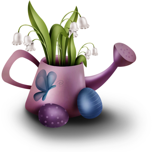 Watering Cans And Flowers - Snowdrop (500x489)
