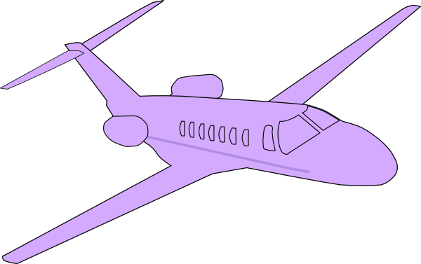 Purple Clipart Airplane - Purple Airplane (600x377)