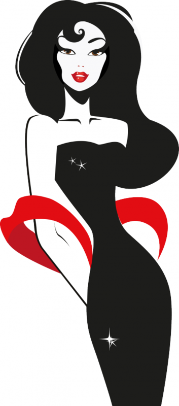Black And White And A Little Color - Sexy Females Cartoon Png (353x800)