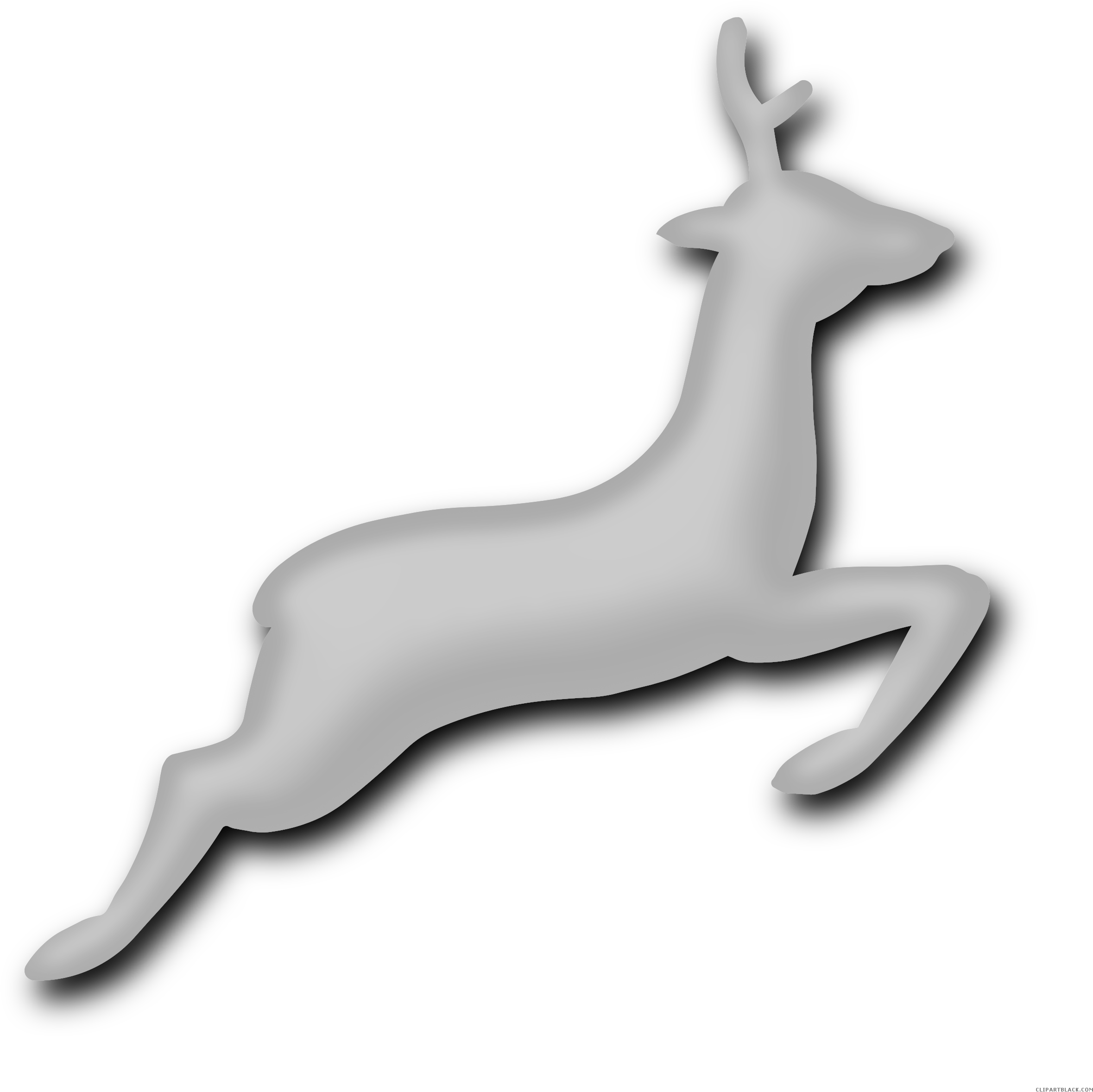 Deer Running Animal Free Black White Clipart Images - Deer (2500x2495)
