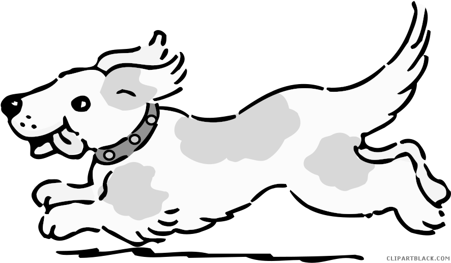 Running Dog Animal Free Black White Clipart Images - Running Dog Clipart (900x523)