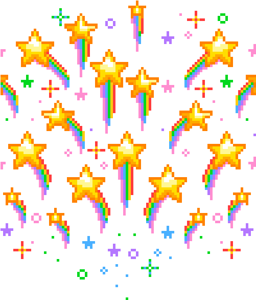 Star Confetti Clipart Png - Kawaii Pixel Art Star (500x600)