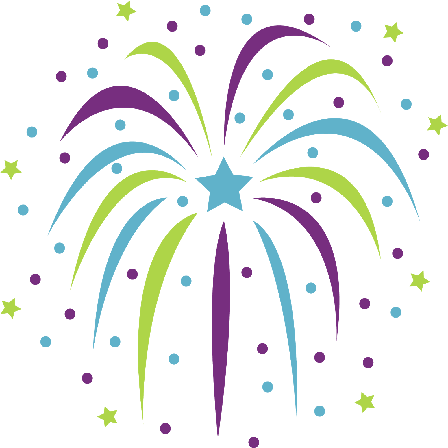 Free New Years Confetti Png - Clip Art Transparent Background Fireworks (1587x1600)