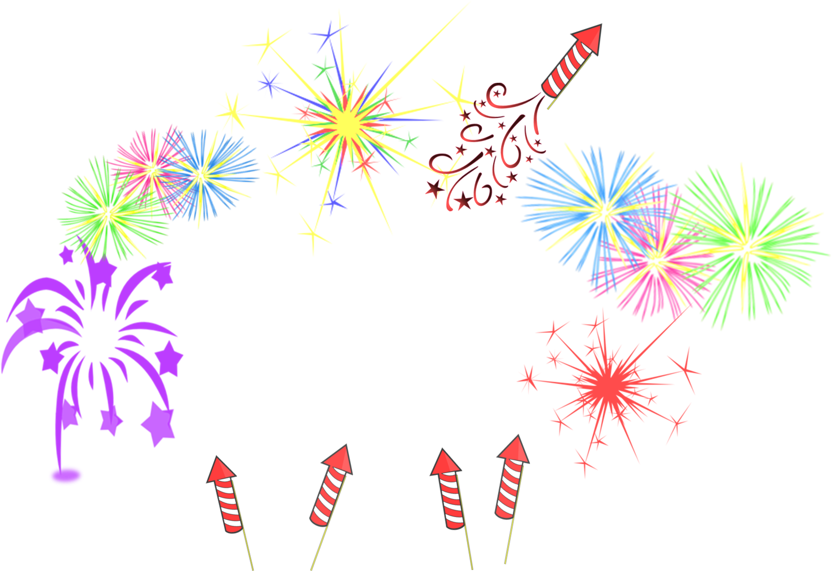 Fireworks Clipart Frame - Imagenes De Año Nuevo 2012 (1725x1134)