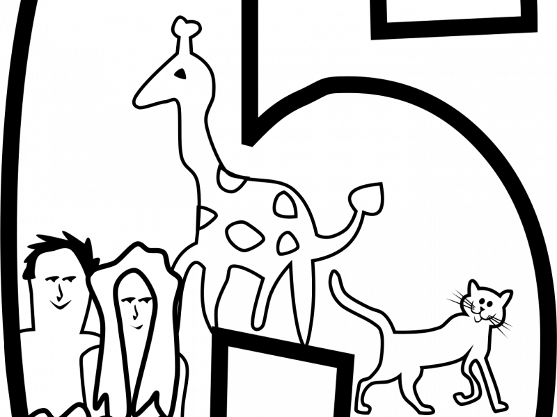 Download Creation Day 6 Coloring Page - Black Flag (800x600)