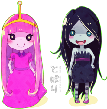 Adventure Time Marceline And Princess Bubblegum Anime - Bonnibel Bubblegum And Marceline (400x393)