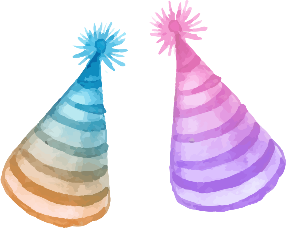 Watercolor Birthday Hat 1035*839 Transprent Png Free - Birthday Hat Watercolour Png (1035x839)