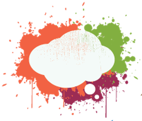 Grunge Talk Balloons On Splashes - Illustration (492x399)
