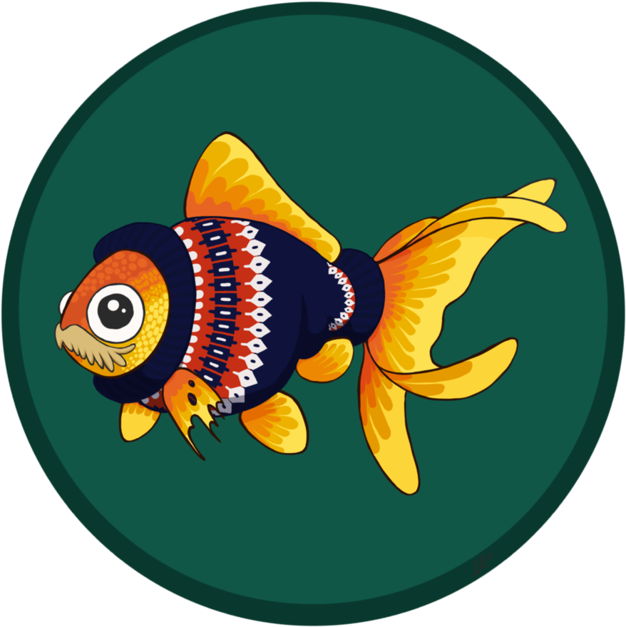 Sherlock's Mustachioed Goldfish By Yamicazi - Cartoon (893x894)