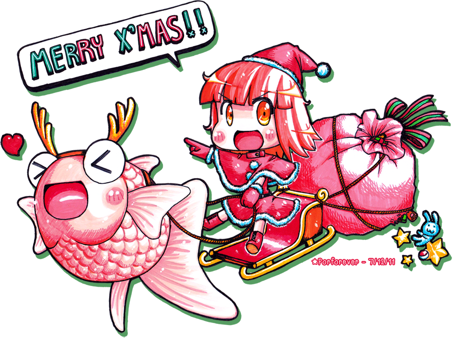 Goldfish Santy By Porforever - Cartoon (900x671)